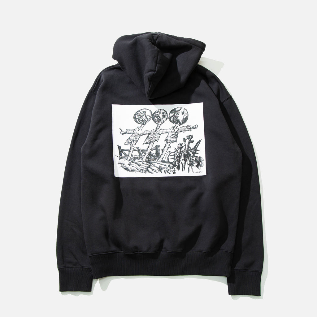 Leomi Sadler for Heresy Heavyweight Scarecrow Hoodie in Black blues store www.bluesstore.co