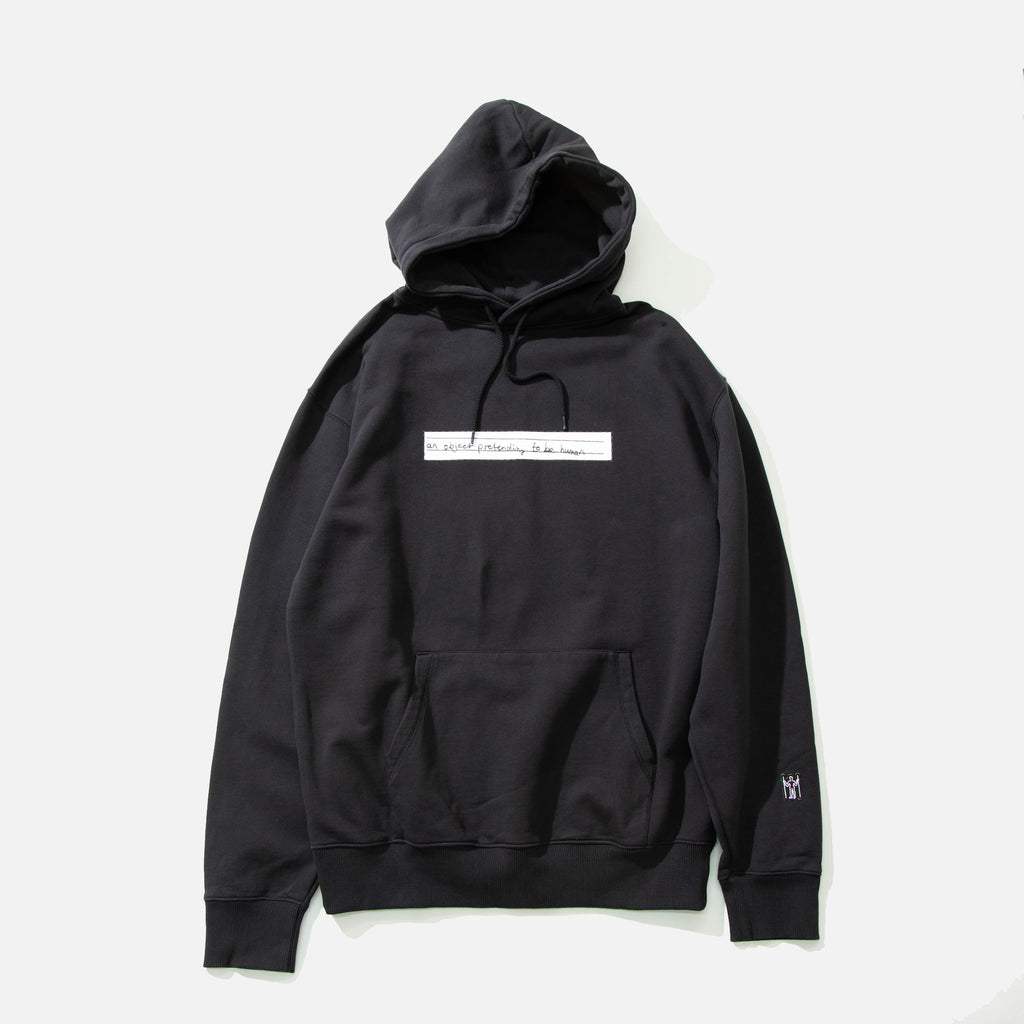 Leomi Sadler for Heresy Heavyweight Scarecrow Hoodie in Black blues store www.bluesstore.co