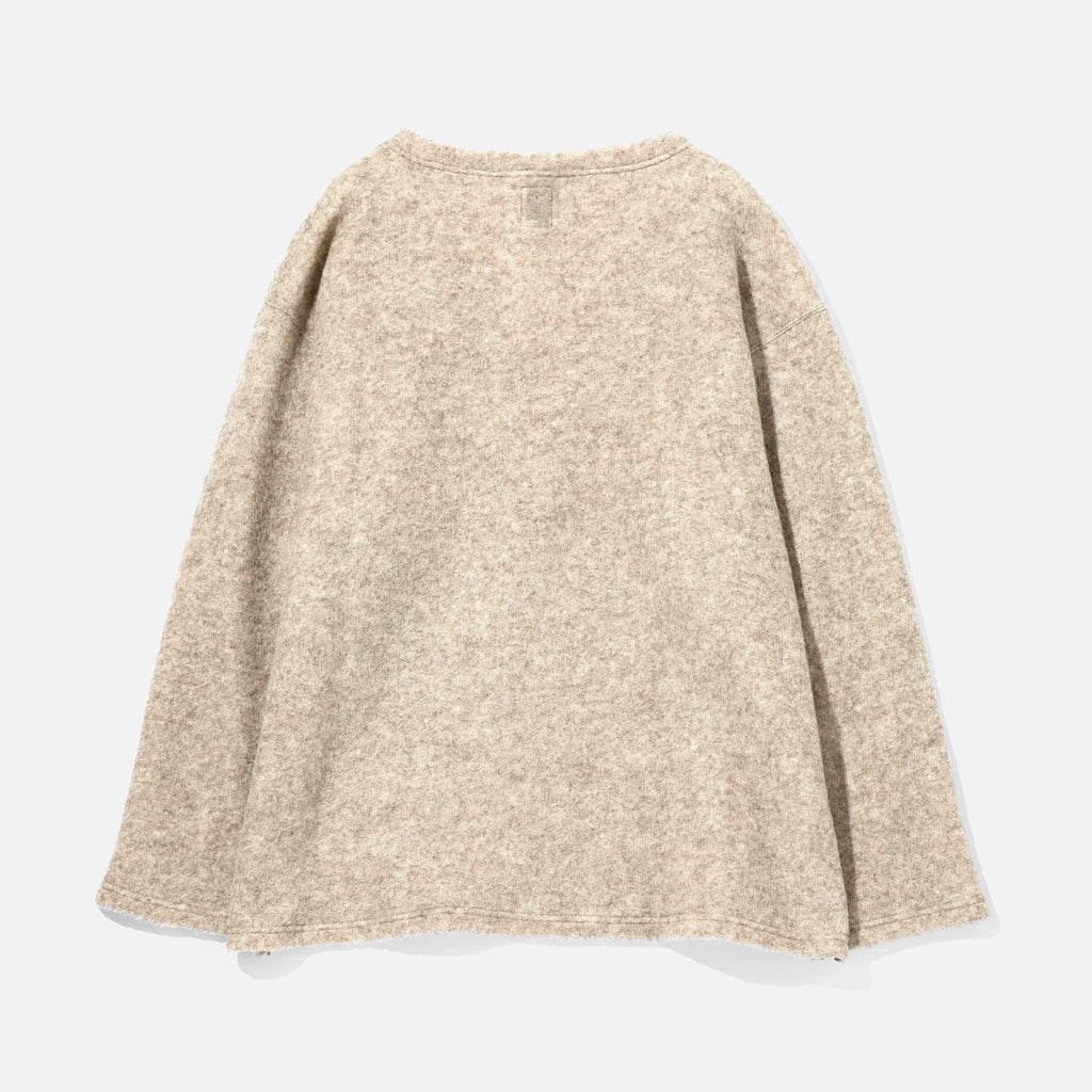 South2 West8 S.S. V Neck Shirt W/PE Boiled Jersey in beige blues store www.bluesstore.co