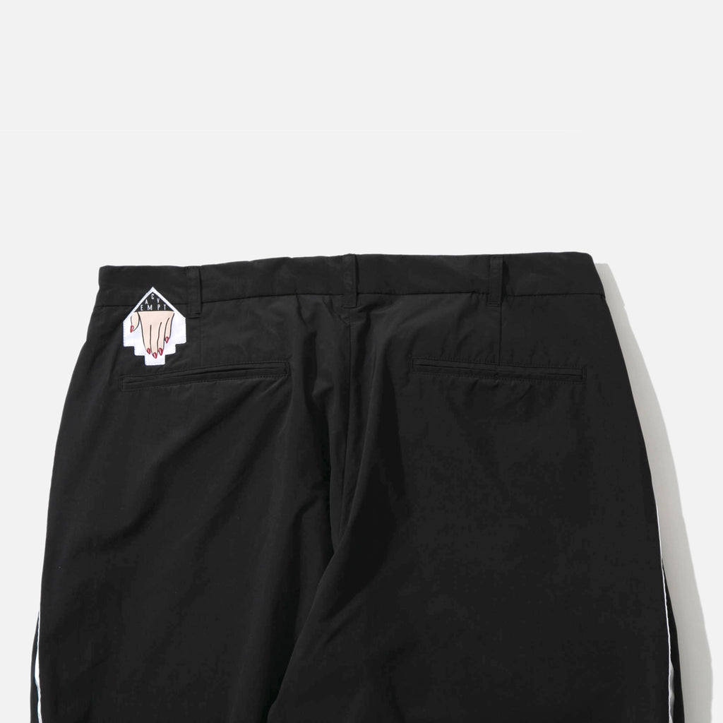 Taped TN Two Tuck Pants in Black from the Cav Empt blues store www.bluesstore.co