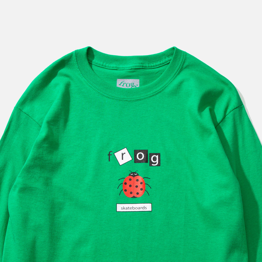 Lady Bug Long sleeve T-shirt in Kelly Green from Frog Skateboards blues store www.bluesstore.co