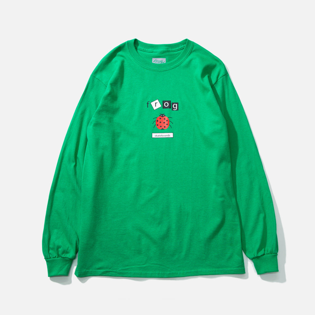 Lady Bug Long sleeve T-shirt in Kelly Green from Frog Skateboards blues store www.bluesstore.co