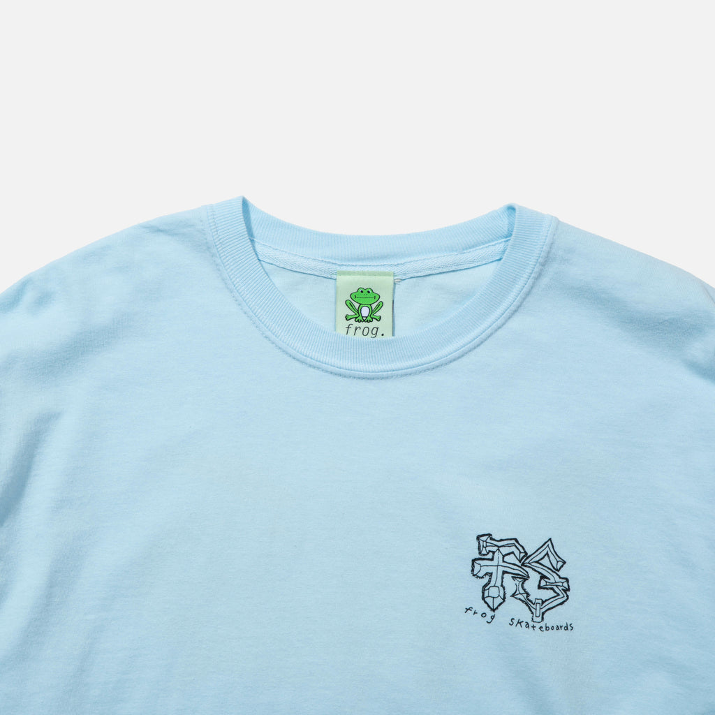 Surf Turtle Long Sleeve T-shirt in Water Blue from Frog Skateboards blues store www.bluesstore.co