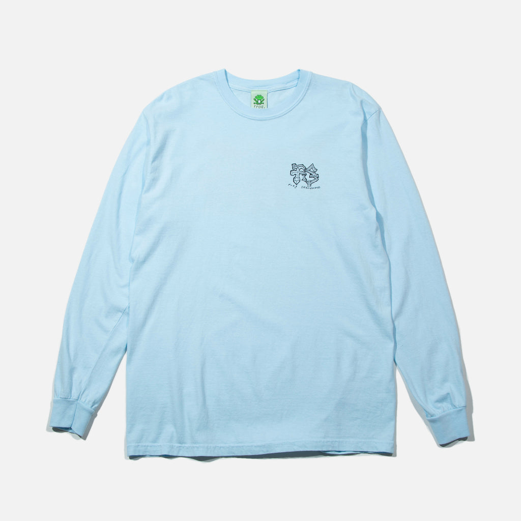 Surf Turtle Long Sleeve T-shirt in Water Blue from Frog Skateboards blues store www.bluesstore.co