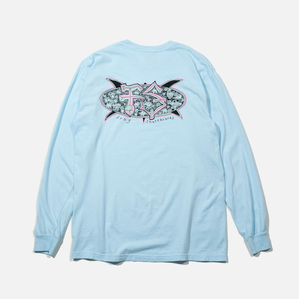 Surf Turtle Long Sleeve T-shirt in Water Blue from Frog Skateboards blues store www.bluesstore.co