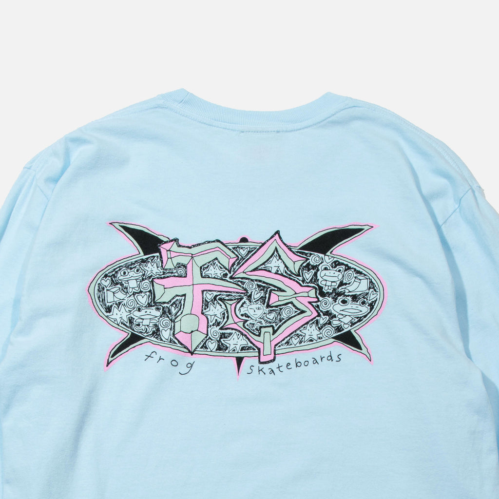 Surf Turtle Long Sleeve T-shirt in Water Blue from Frog Skateboards blues store www.bluesstore.co