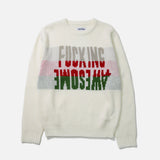 Intarsia Sweater in White from Fucking Awesome blues store www.bluesstore.co