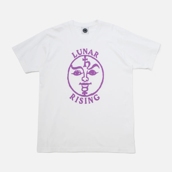 Lunar Rising Short Sleeve T-shirt in White from Good Morning Tapes blues store www.bluesstore.co