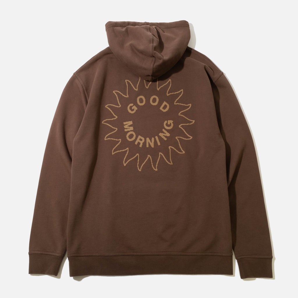 Sun Logo Hoodie in Chocolate from Good Morning Tapes blues store www.bluesstore.co