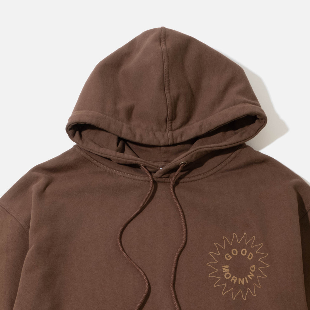 Sun Logo Hoodie in Chocolate from Good Morning Tapes blues store www.bluesstore.co