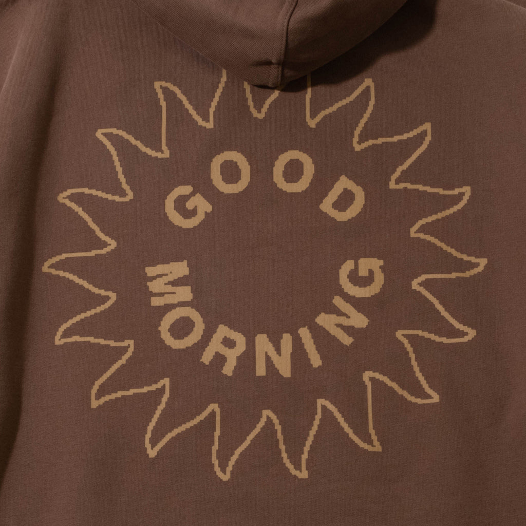 Sun Logo Hoodie in Chocolate from Good Morning Tapes blues store www.bluesstore.co