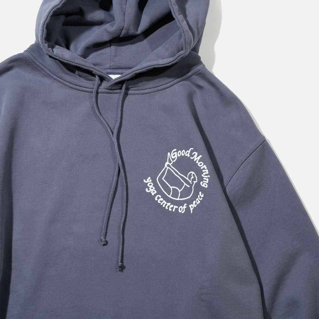 Yoga Center Pullover Fleece Hoodie in Salty Blue from Good Morning Tapes blues store www.bluesstore.co