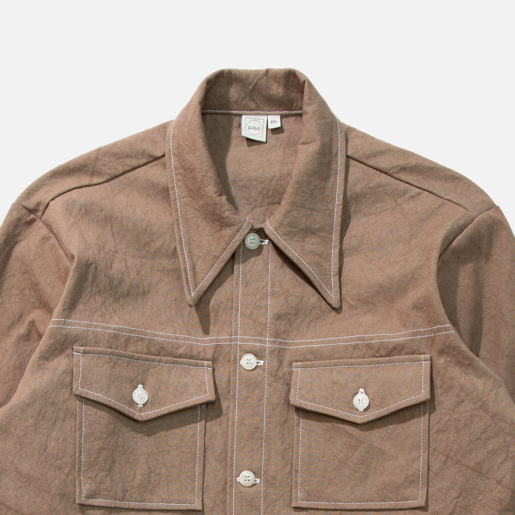 Rodeo Shirt in Brown Sun Dried Canvas from Paa blues store www.bluesstore.co