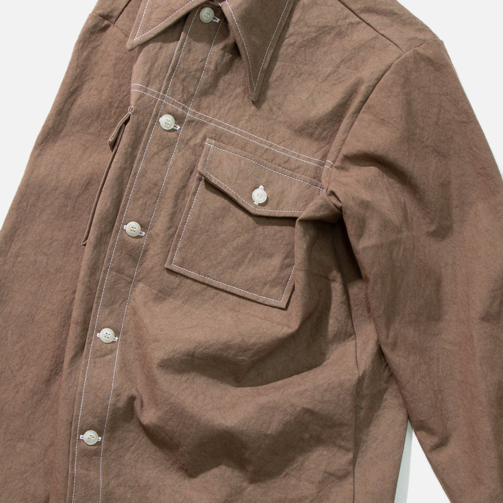 Rodeo Shirt in Brown Sun Dried Canvas from Paa blues store www.bluesstore.co