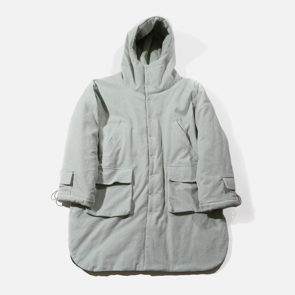 Long Futon Corduroy Coat in Mint from PHINGERIN blues store www.bluesstore.co