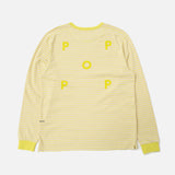 pop trading company Blaine Striped Longsleeve T-shirt Electric Yellow White blues store