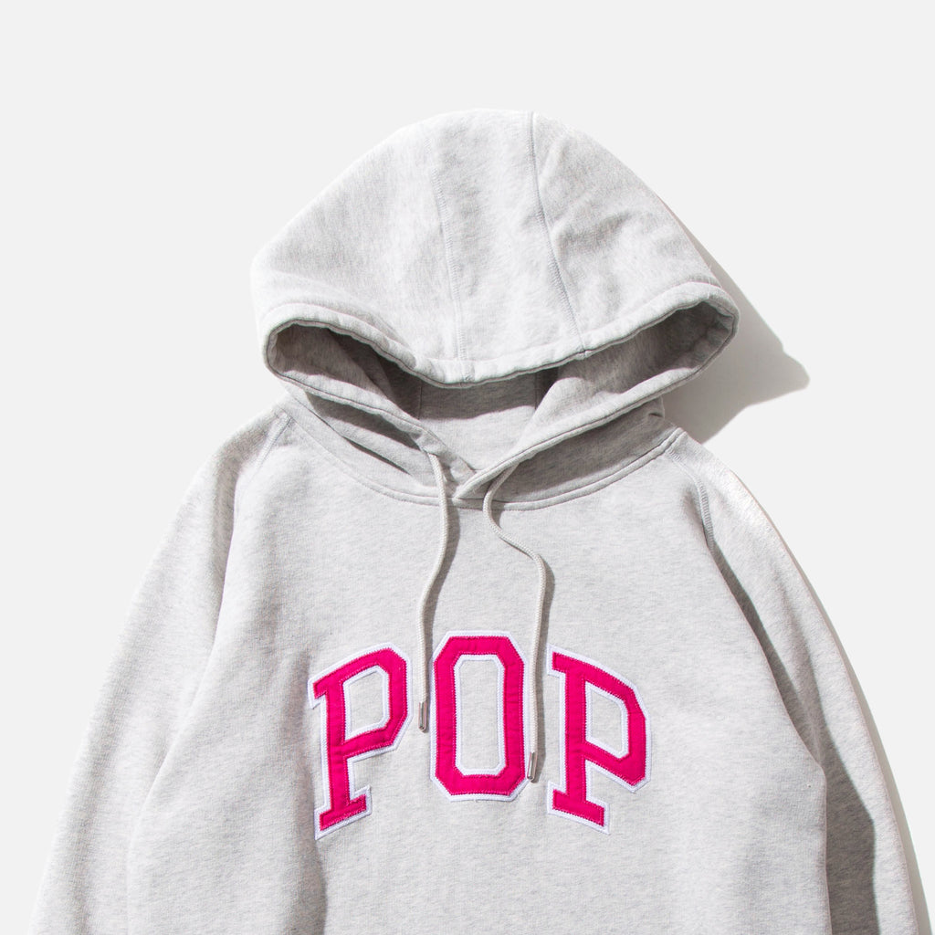 Arch Hooded Sweat in Off White Heather from Pop Trading Company blues store www.bluesstore.co