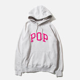 Arch Hooded Sweat in Off White Heather from Pop Trading Company blues store www.bluesstore.co