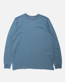 Pop Trading Company Logo Longsleeve T-shirt in blue shadow blues store www.bluesstore.co