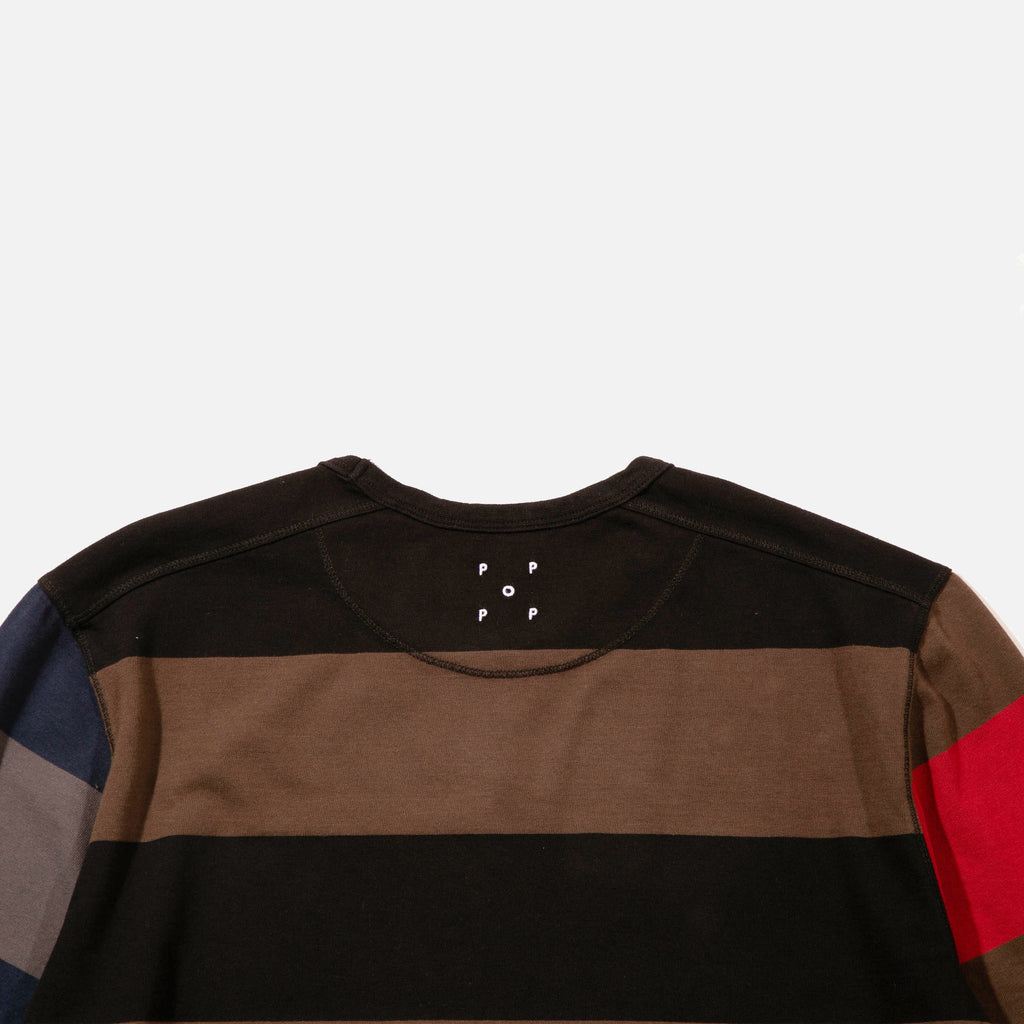 SS22 Striped Longsleeve T-shirt in Delicioso from Pop Trading Company blues store www.bluesstore.co