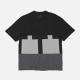 Cut & Sew T-Shirt in Black and Grey from The Trilogy Tapes Winter 2020 collection blues store www.bluesstore.co