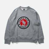 Horned Pelican Crew Neck Sweatshirt in Heather Grey from The Trilogy Tapes blues store www.bluesstore.co