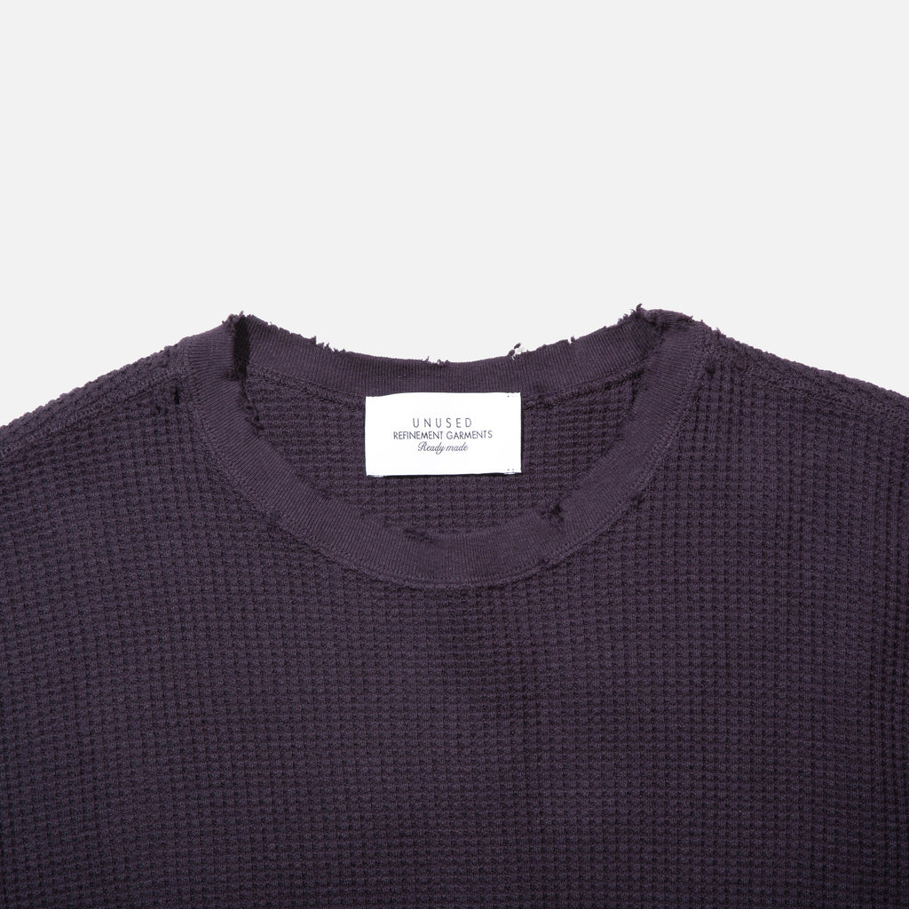 Unused Damaged Waffle Knit Pullover in Purple blues store www.bluesstore.co